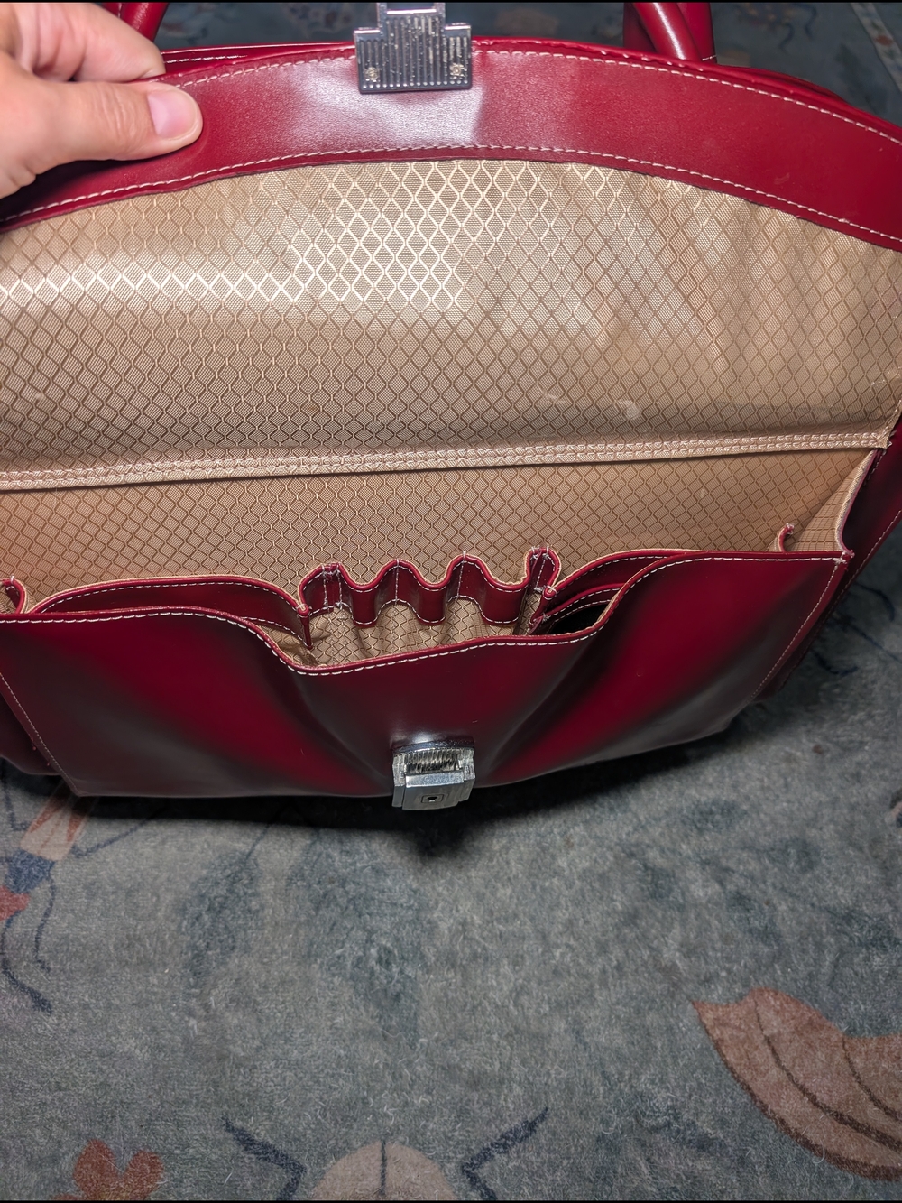 McKlein All Leather Rolling Briefcase - Picture 2 of 10